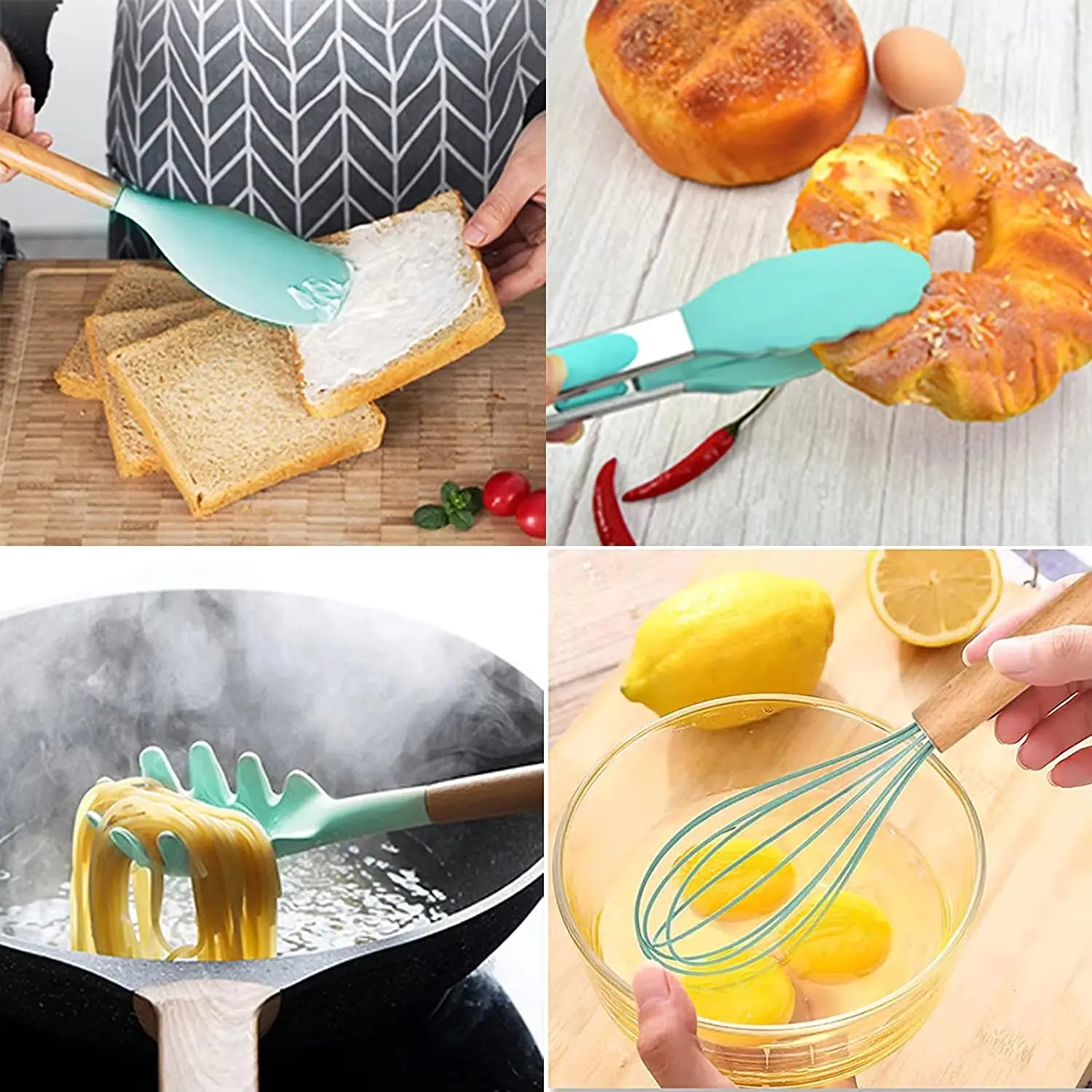 Spatula Handle Colorful Kit Cooking 12pcs Cookware Nonstick Baking Tool Smart Living Mart