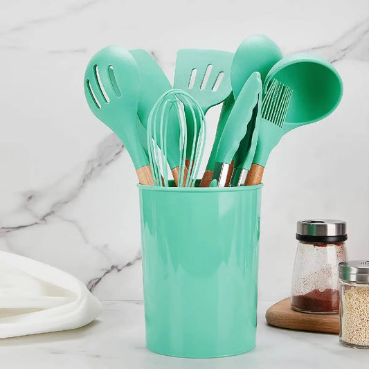 Spatula Handle Colorful Kit Cooking 12pcs Cookware Nonstick Baking Tool Smart Living Mart